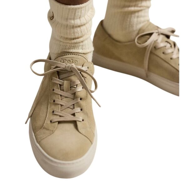 Polo Ralph Lauren Jermain Dirty Buck Beige Suede Sneaker Men 12 NWOT MSRP $148 - Picture 1 of 7